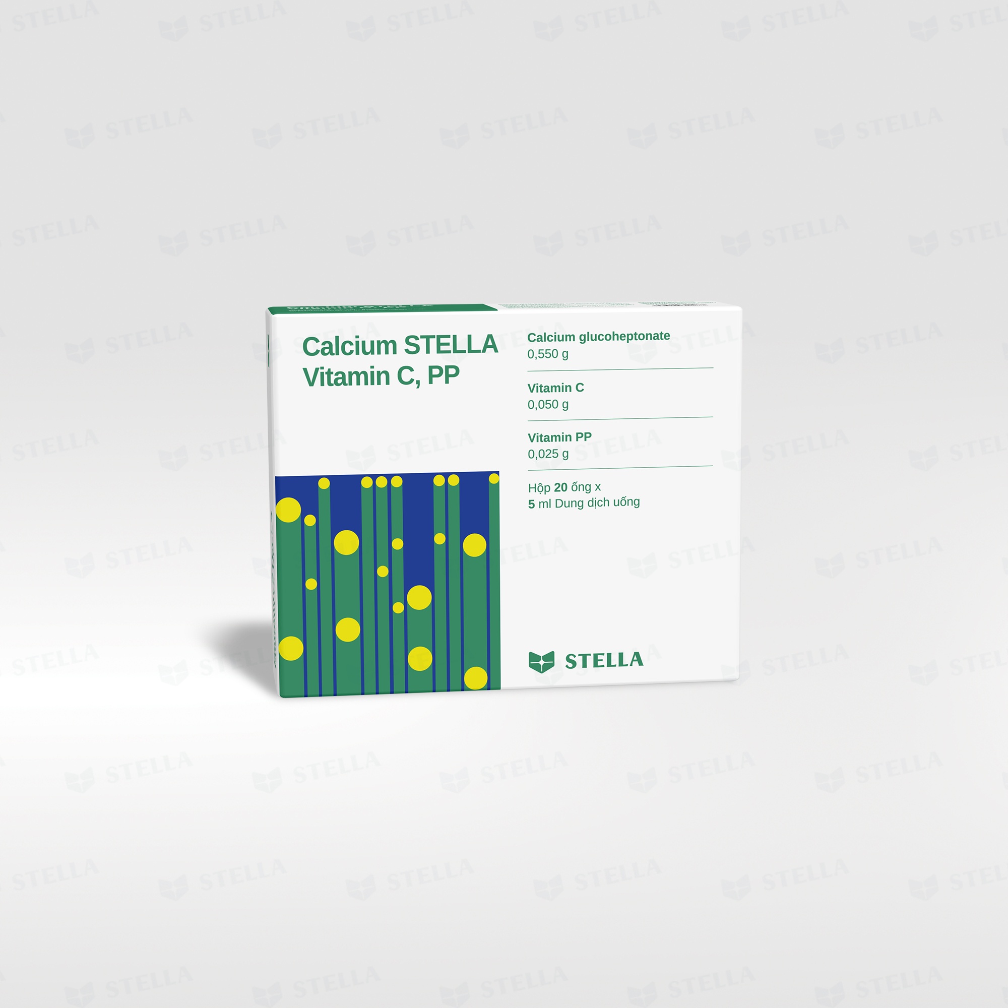 Calcium STELLA Vitamin C, PP (Ống 5 mL)